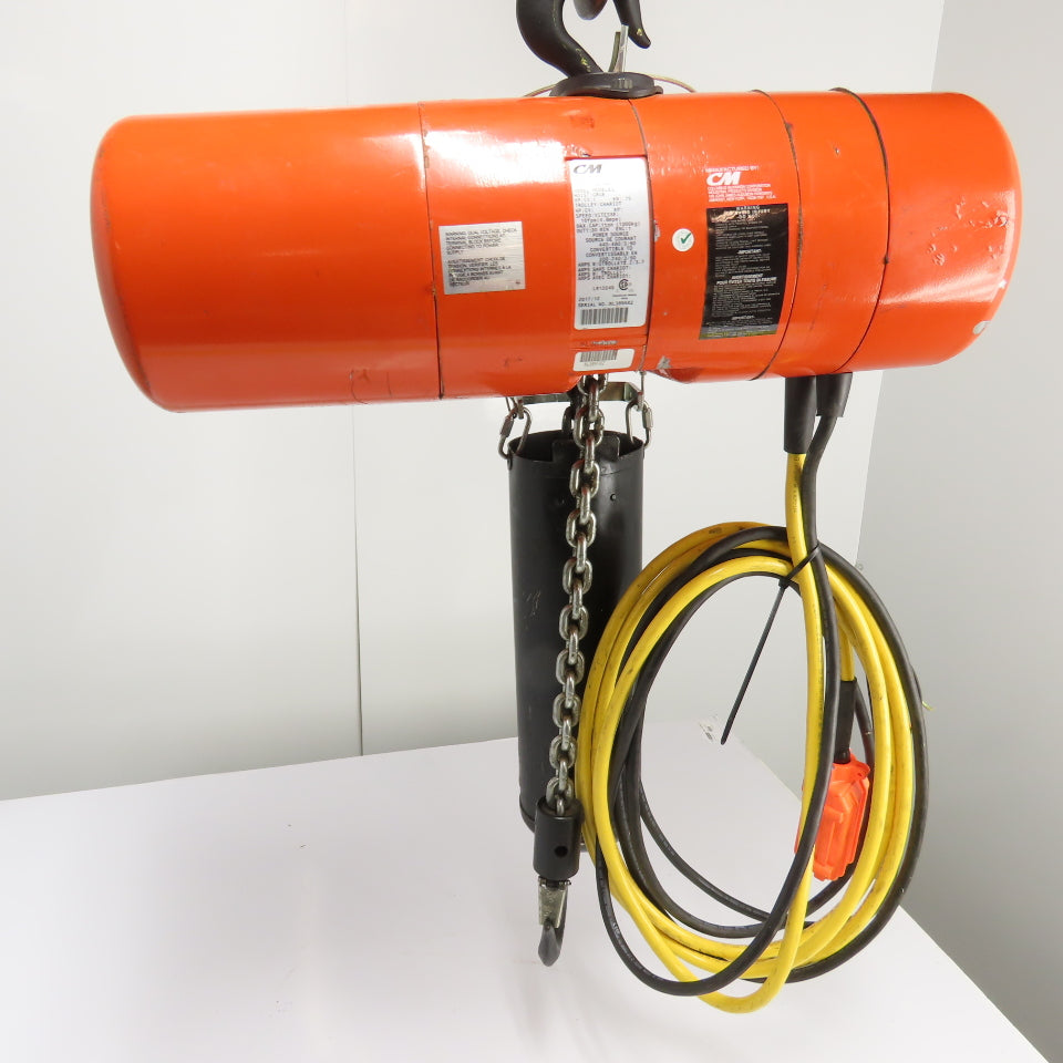 CM Lodestar Model L 1Ton 2000LB Electric Chain Hoist 20' Lift 16FPM 3Ph 230/460V