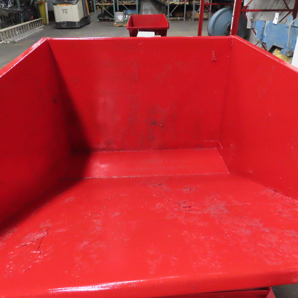 1-1/2 Cubic Yard Self Dumping Trash Scrap Hopper 64" x 53" x 38" Inside