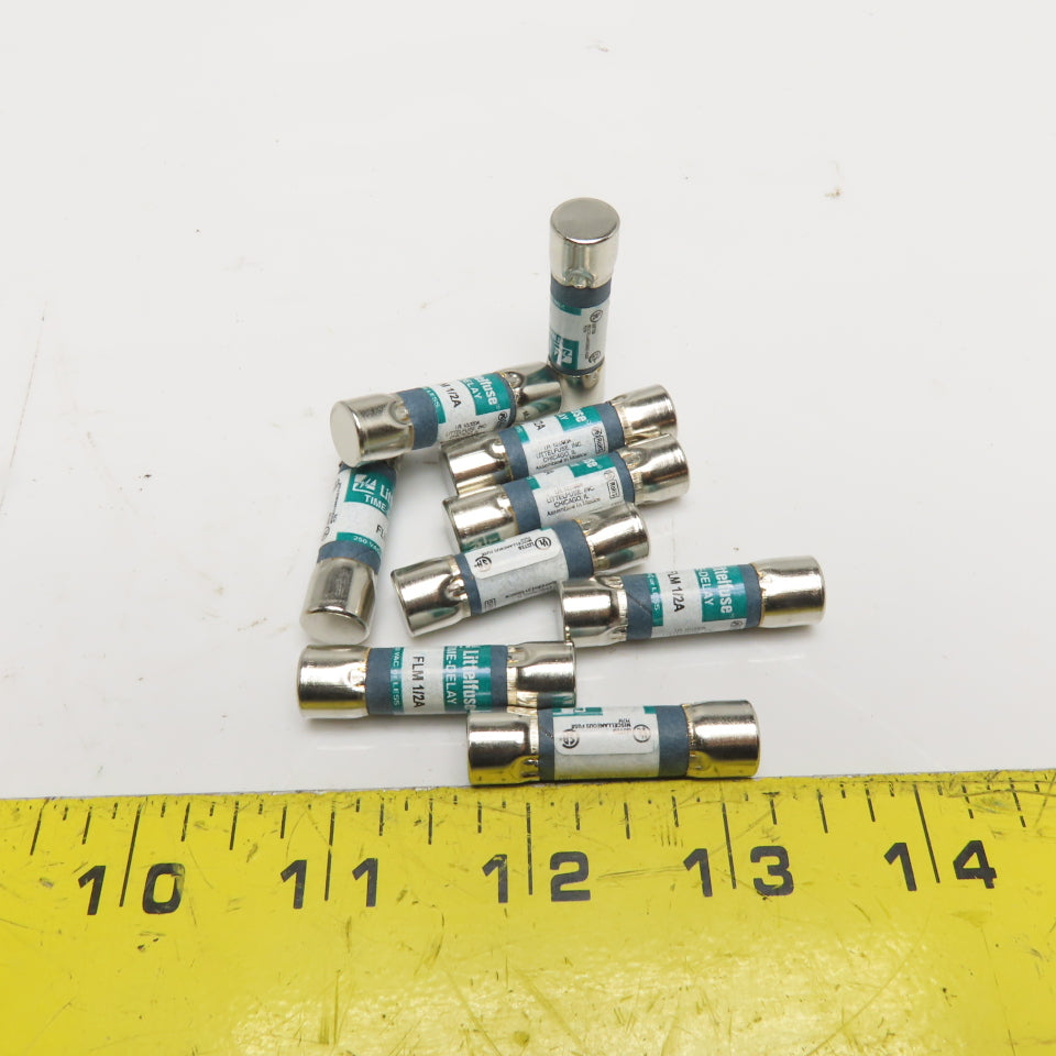 Littelfuse FLM 1/2A 1/2A 250V Time Delay Midget Fuse Lot of 9