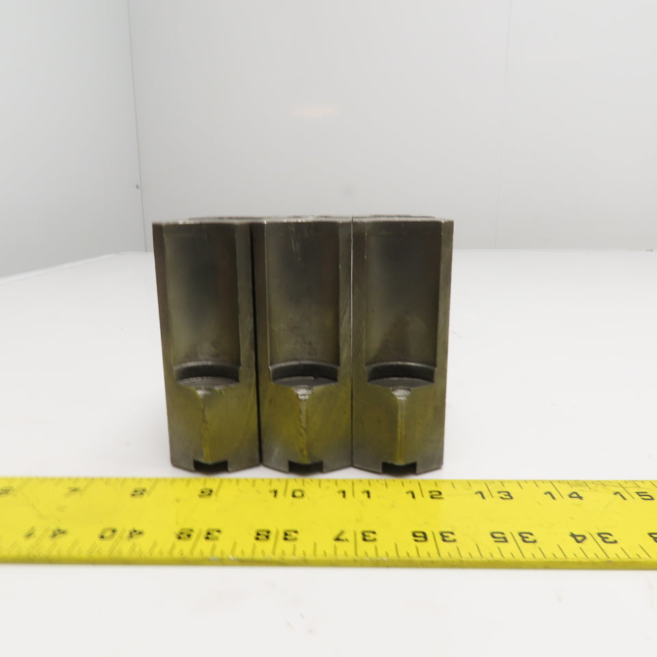 AJAX SUR 8KH PE 3-Piece Serrated Steel Chuck Jaws Set 4" x 4" x 1-1/2"