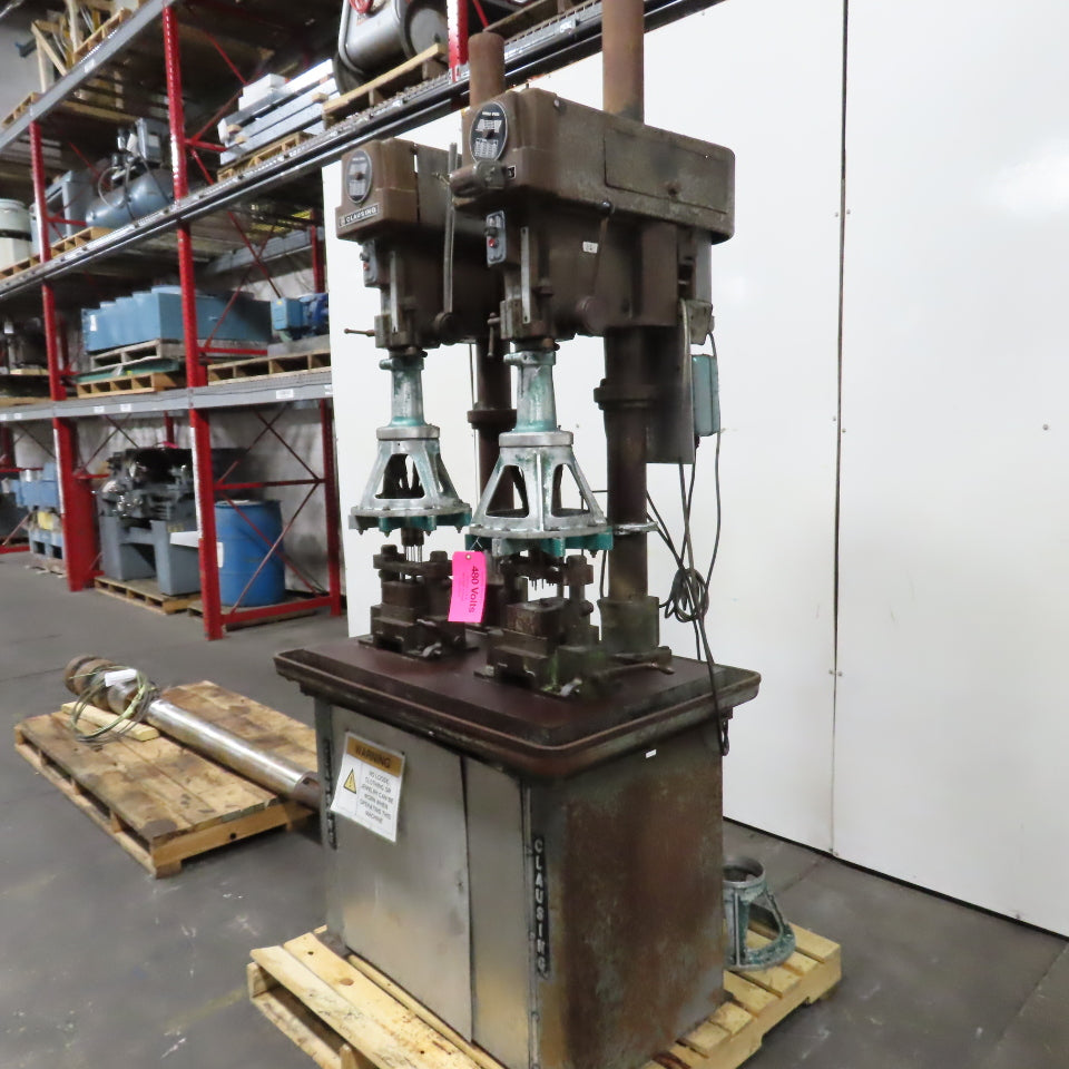 Clausing 2235 2-Spindle Drill Press 3Ph 1.5HP 230/460V W/ Multi Head