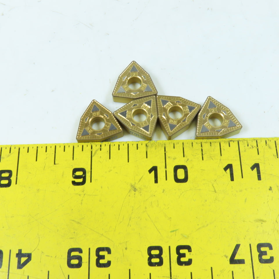 Kennametal WNMG080408RN Trigon Carbide Turning Insert TiN Coated Lot of 5