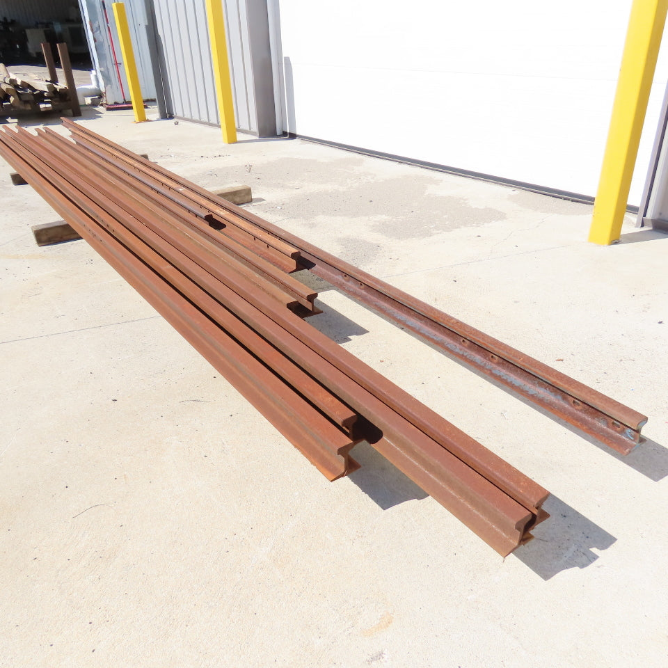 Heavy Duty Industrial Steel Crane Railroad Rails 13' to 122" Lengths Lot Of 9