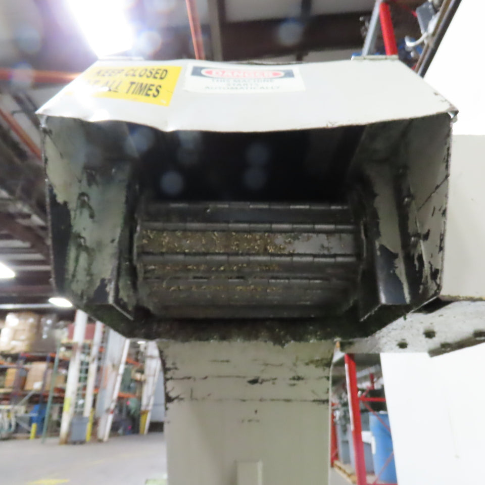 Enomoto Incline Chip Conveyor 3Ph 220V 56"x9.5" Intake 1.5FPM W/Coolant Recovery