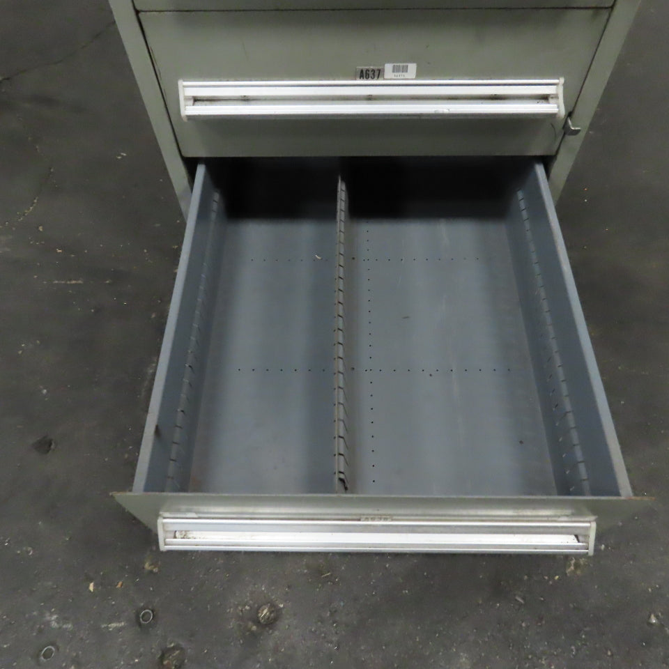 Stanley Vidmar 8 Drawer Small Parts Tools Storage Shop Cabinet 22.5" x 28" x 59"