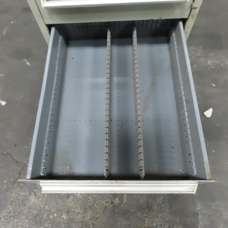 Stanley Vidmar 8 Drawer Small Parts Tools Storage Shop Cabinet 22.5" x 28" x 59"