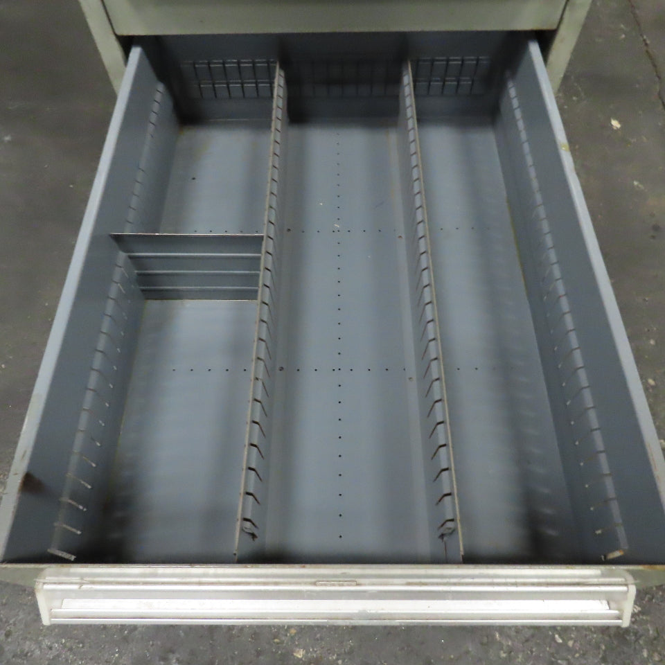 Stanley Vidmar 8 Drawer Small Parts Tools Storage Shop Cabinet 22.5" x 28" x 59"