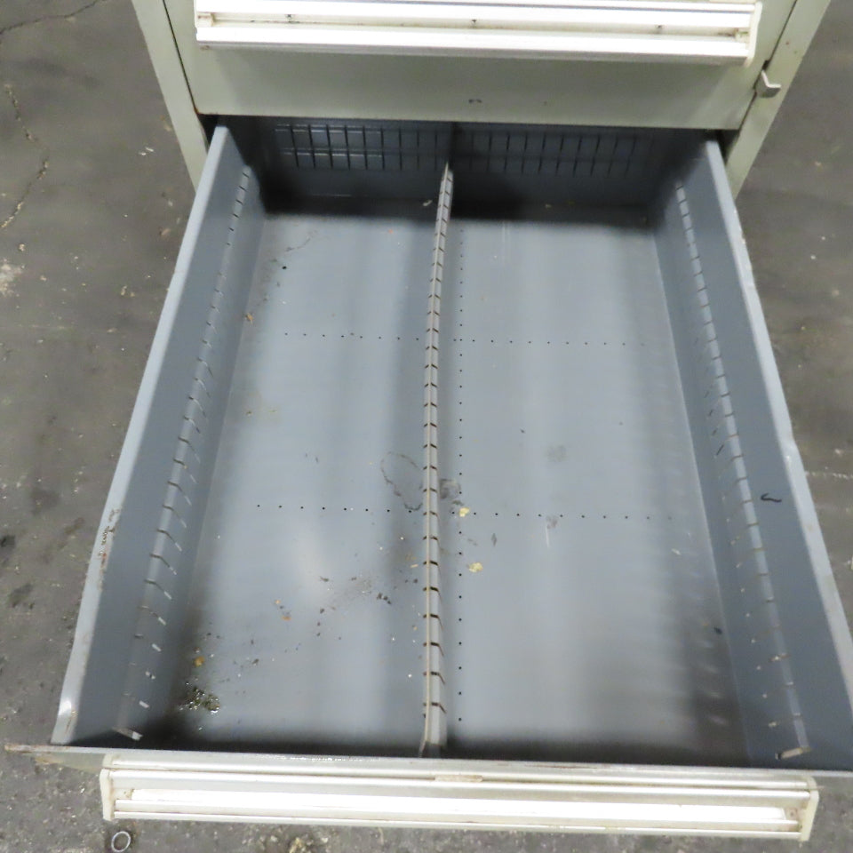 Stanley Vidmar 8 Drawer Small Parts Tools Storage Shop Cabinet 22.5" x 28" x 59"