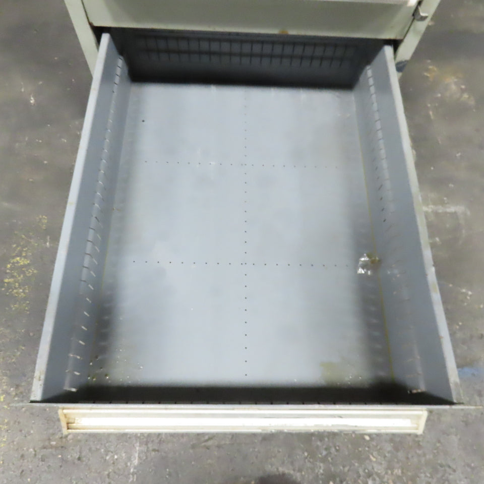 Stanley Vidmar 8 Drawer Small Parts Tools Storage Shop Cabinet 22.5" x 28" x 59"