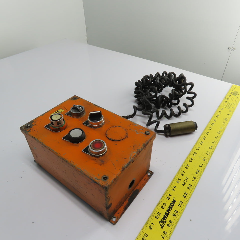 9.5"x6"x5" 5-Button Industrial Control Station with Wired Remote Push Button