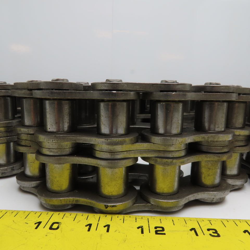 Peer 100-2SS Stainless Steel ANSI 100 Double Strand Riveted Roller Chain 10'