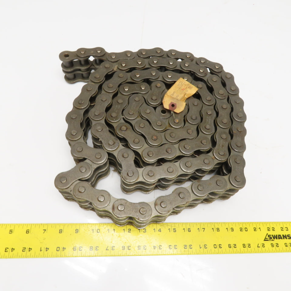 Tsubaki 100-2 ANSI 100 Double Strand Riveted Roller Chain 10'