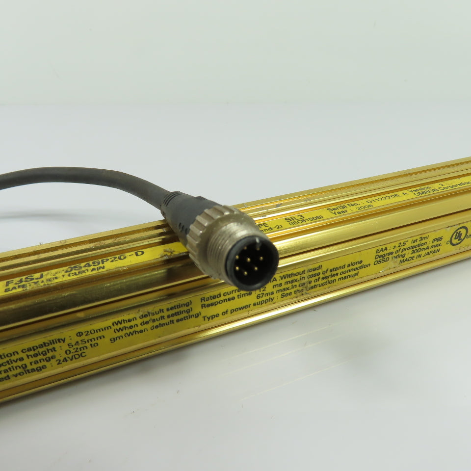 Omron F3SJ-A0545P20-D Safety Light Curtain Receiver 24VDC 545mm Effective Height