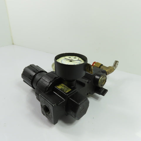 Parker 07R213AC 06L21BE Pneumatic Filter Regulator Lubricator 150PSI 3/8" NPT
