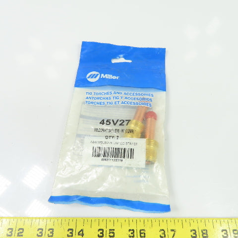 Miller 45V27 Weldcraft TIG Torch Gas Lens 1/8" 3.2mm Lot Of 2