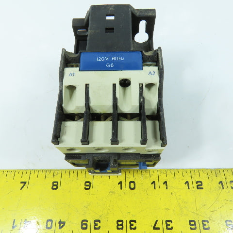 Telemecanique LC1 D3210 3-Pole Contactor 120V 60Hz Coil 50A 600VAC Max 3Ph 1NO