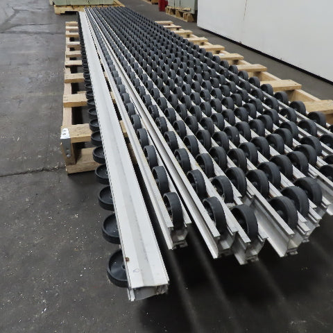 13' Long Plastic Roller Conveyor Guide Rail Skate Wheel Roller Track Lot Of 13
