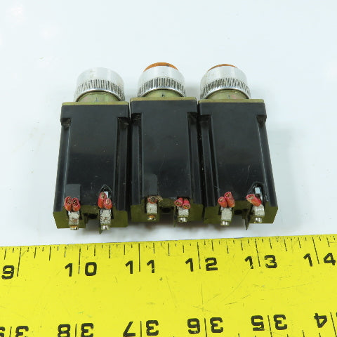 Allen Bradley 800MR-P16S 110V Amber Pilot Light Lot Of 3