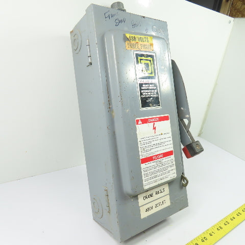 Square D H361 30A 3-Pole Fusible Heavy Duty Safety Disconnect Switch 600V