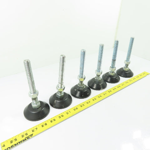 6-1/2" Tall 3" OD Machinery Table Leg Leveler Riser Foot Pads M16-2.0 Lot of 6