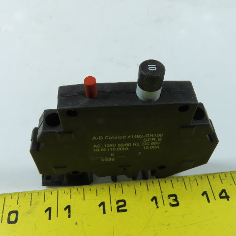 Allen-Bradley 1492-GH100 DIN Rail Circuit Breakers 10A 125VAC 65VDC Lot of 3