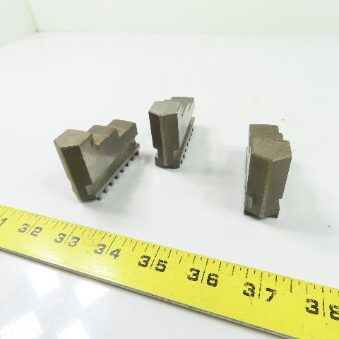 3-Jaw Lathe Chuck Jaws 2.5" x 0.73" x 1.75" Tall Set Of 3