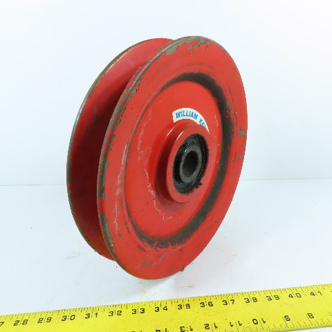 William Kenyon 11" x 1-1/2" Single Groove Wire Rope Pulley Used
