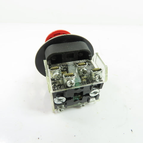 Allen-Bradley 800H-FRXT6 Red Mushroom Twist-Release Push-Pull Button Ser F