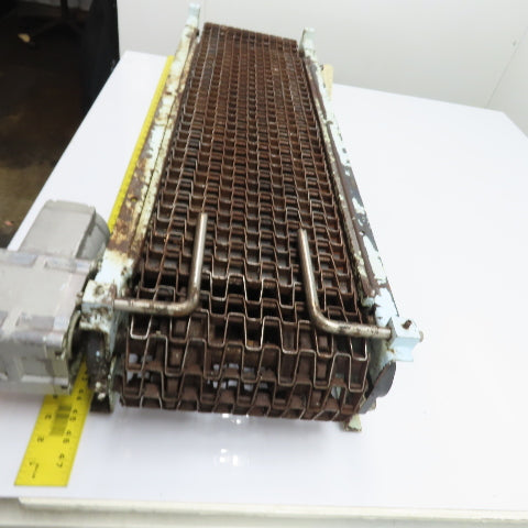 40" x 12.5" Steel Wire Belt Conveyor 10.5" Belt 460V 3pH 1/15hp