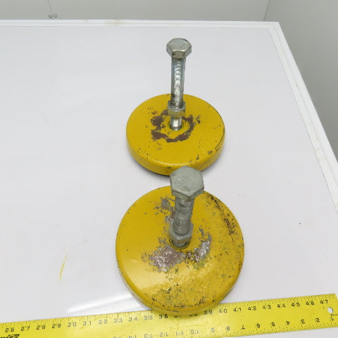 9" x 2-/4" Tall Heavy Duty Machinery Leveling Mount Pads With Threaded Studs