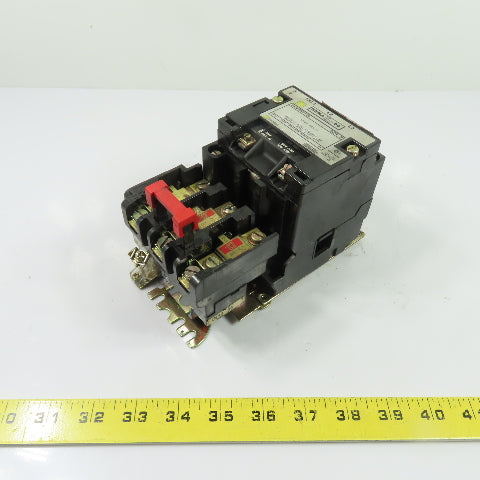 Square D 8536SAG12S NEMA Size 00 3-Pole Magnetic Motor Starter 120V Coil 600VAC