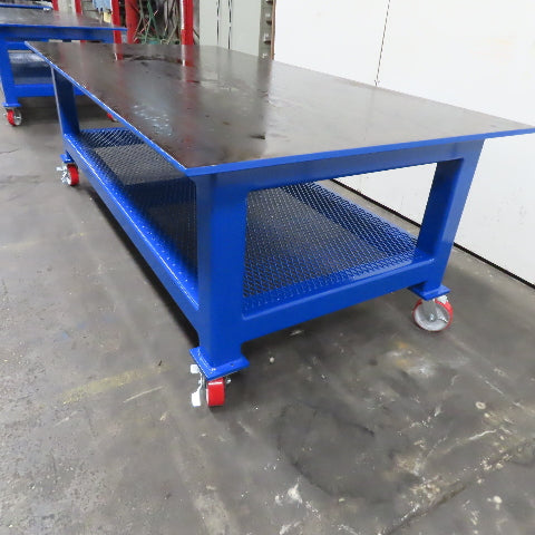 96" x 48" New Rolling Welding Table Work Bench 3/4" Steel Top W/ Shelf 34" Tall
