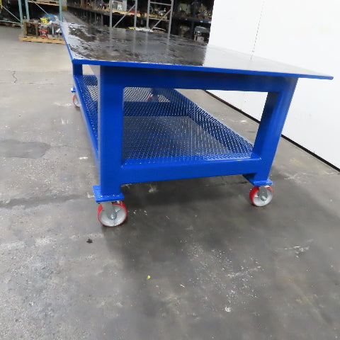 96" x 48" New Rolling Welding Table Work Bench 3/4" Steel Top W/ Shelf 34" Tall