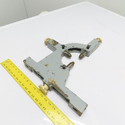 Lathe Follower Rest 3-Point Adjustable Brass Jaws 14-1/2" Base Width 8-1/2" CL