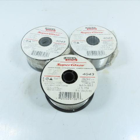 Lincoln Electric KH513 .030" ER4043 Aluminum MIG Welding Wire 1lb Spool Lot/3