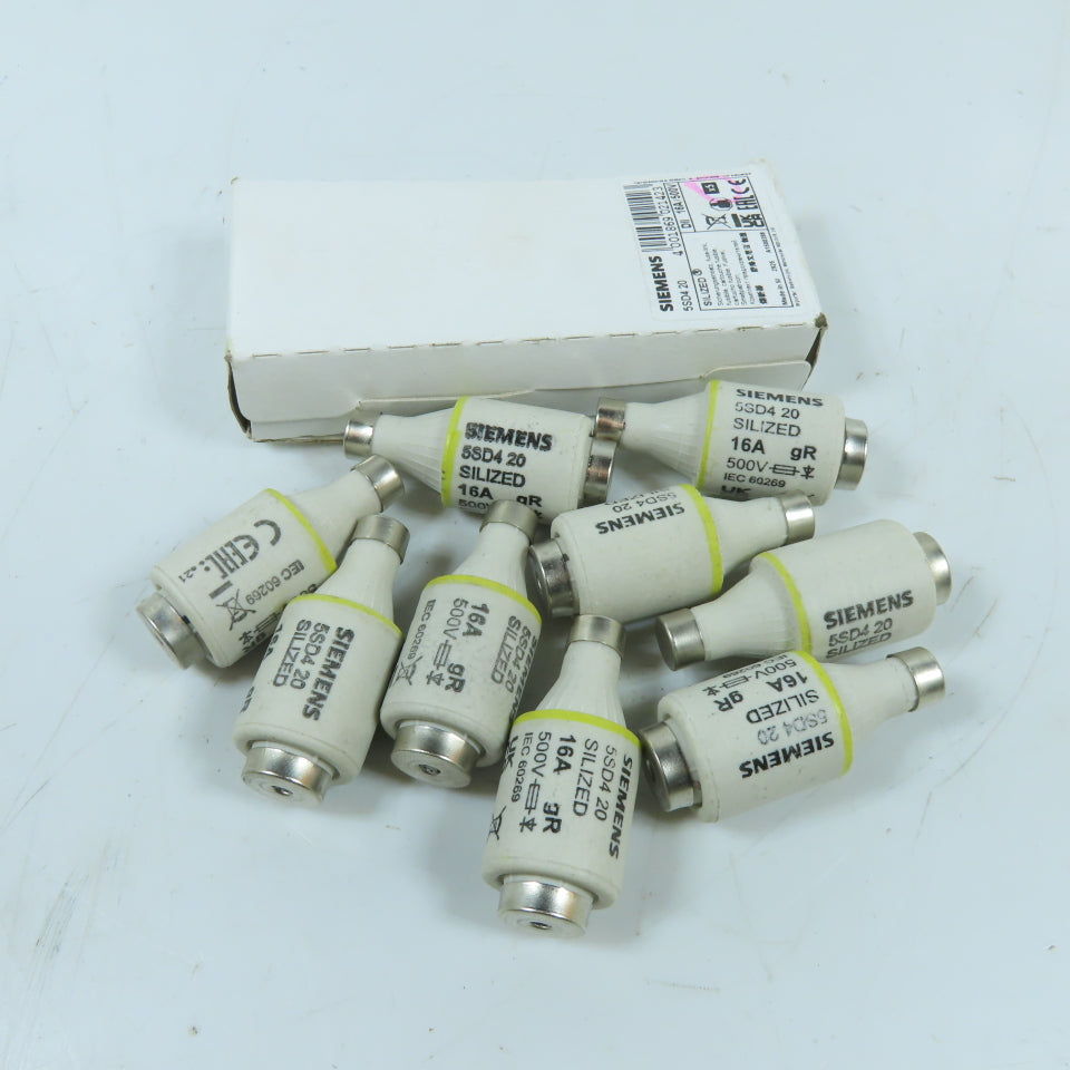 Siemens 5SD4 20 16A gR DII SILIZED Fuse Link 500V Lot Of 14