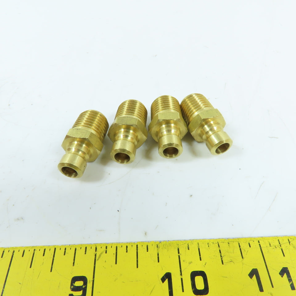 DME 1/4" NPT Brass Extension Plug 1-1/8" OAL Solid Brass Lot Of 4