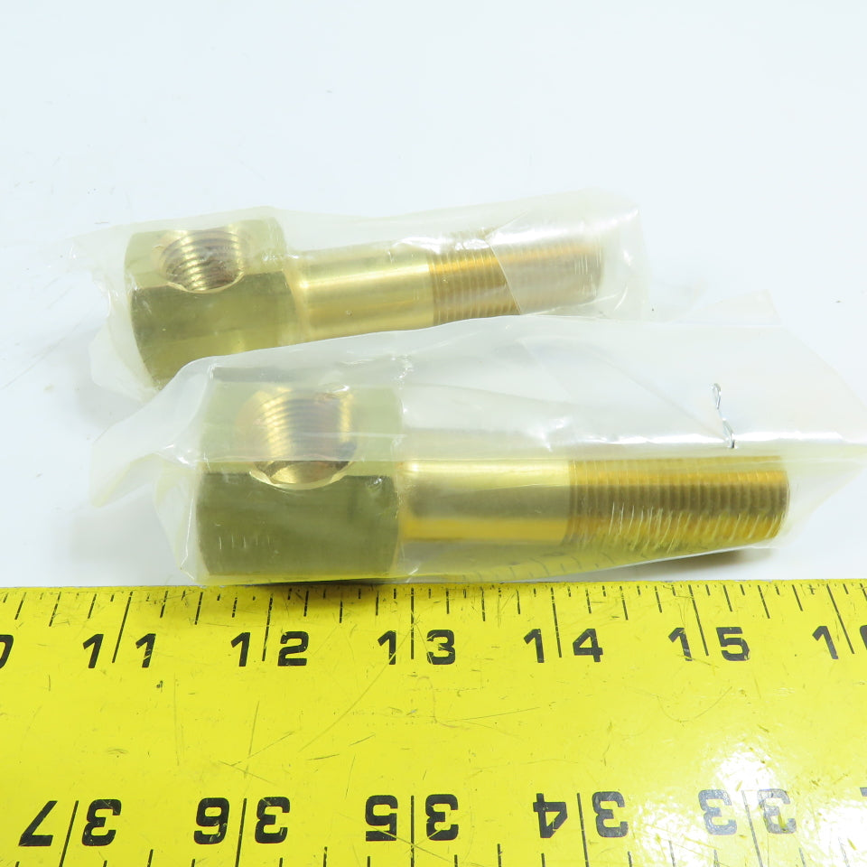 PCS 50B-4 1/2" NPT Brass Hex Extension Elbow 4" OAL Lot Of 2