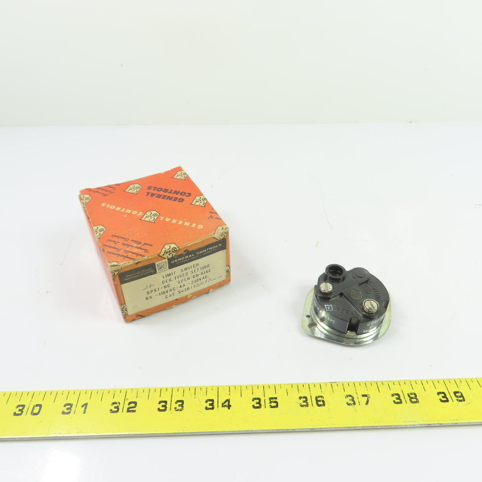 General Controls S43B112A137 230°F Fixed Setting SPST-NC Limit Switch 115/230VAC