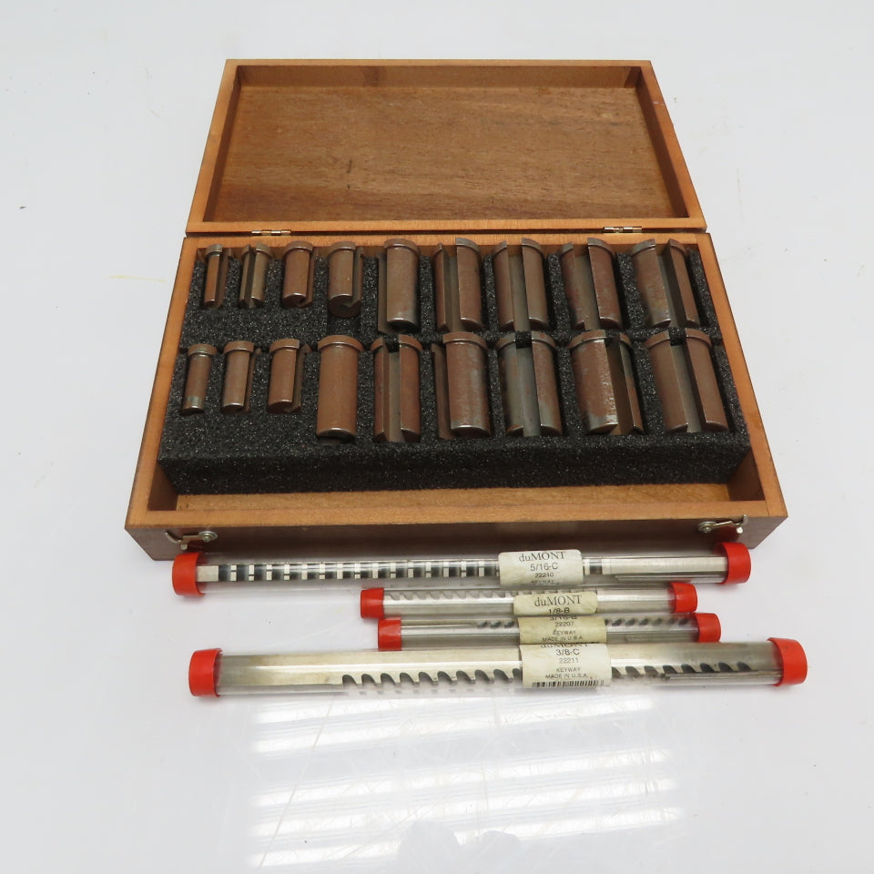 Dumont 11121 No. 20 1/8"-3/8" Keyway Broach Set Bushings & Wood Case