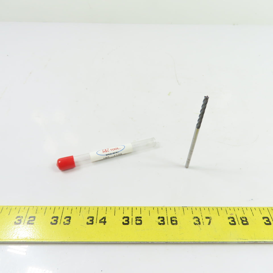 HTC 180-4125 1/8"x1/8"x1" 4-Flute Carbide End Mill AlTiN 3" OAL