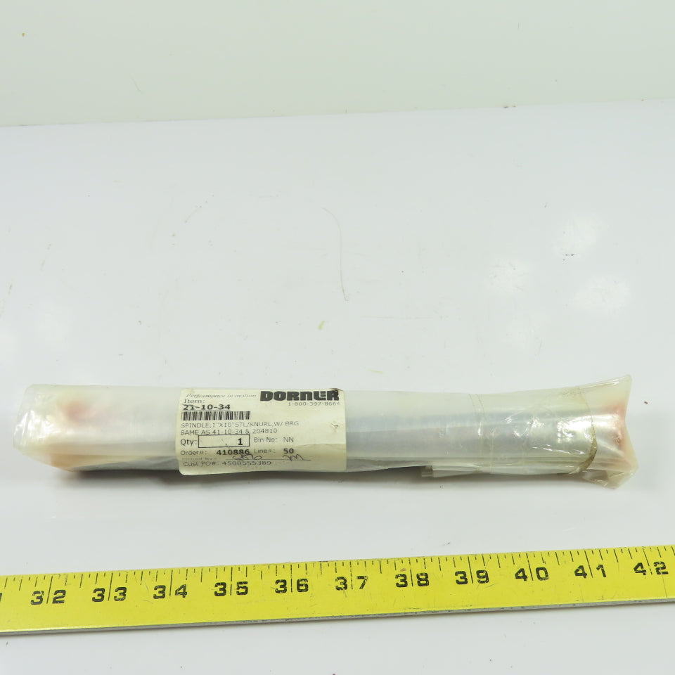 Dorner 21-10-34 1"x10" Steel Knurled Conveyor Spindle w/ BRG