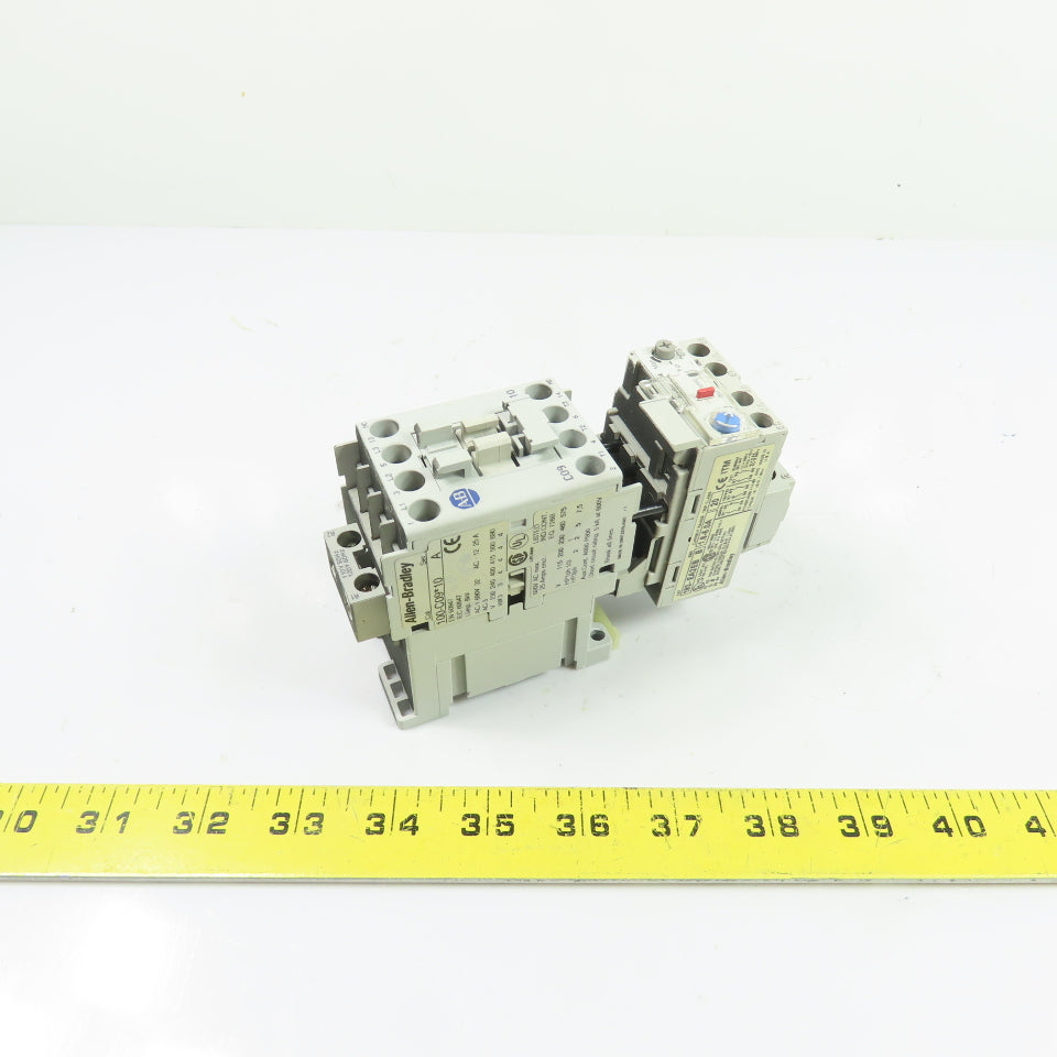 Allen-Bradley 100-C09*10 9A 600V Contactor 120V Coil w/ 193-EA2EB Relay 1.6-5A