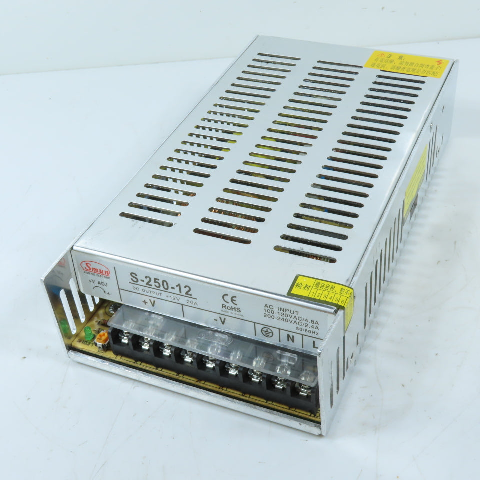 Smun S-250-12 250W 12V 20A DC Switching Power Supply 110/220VAC Input