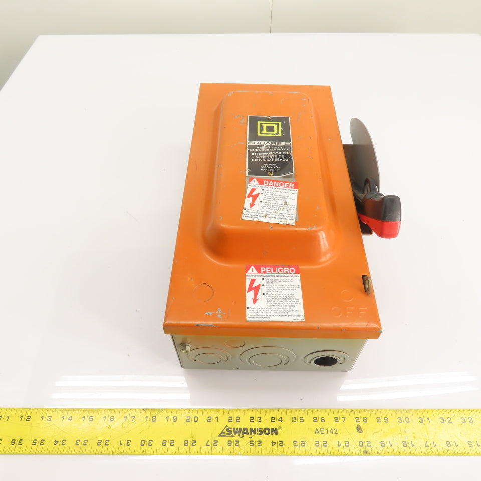 Square D H362 60A 3-Pole Fusible Safety Disconnect Switch 600V