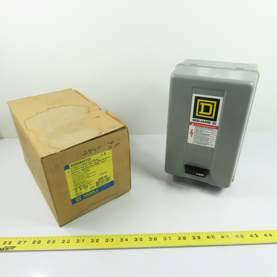 Square D 8536SBG2V03 3-Pole NEMA Size 0 AC Magnetic Motor Starter 240V Coil