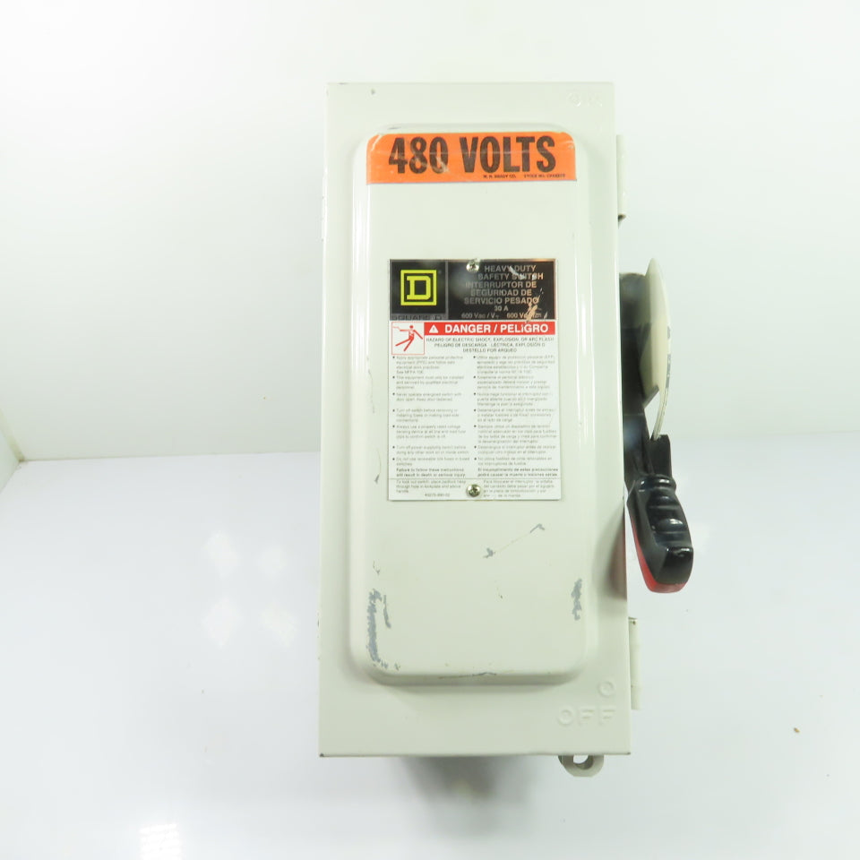 Square D HU361AWK 30A 3-Pole Non-Fusible Safety Disconnect Switch 600VAC
