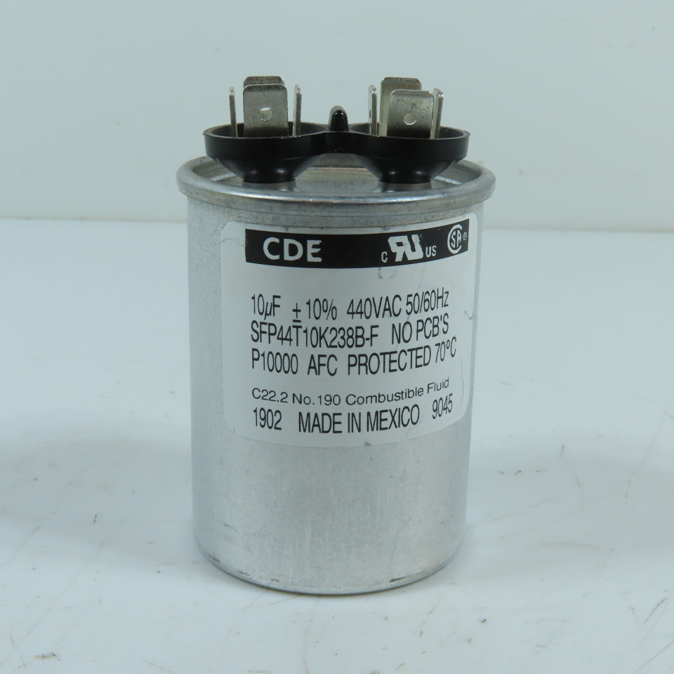 CDE SFP44T10K238B-F 10uF Motor Run Capacitor 440VAC 50/60Hz