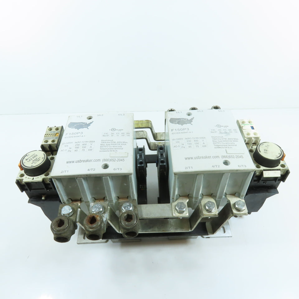 US Breaker Inc. F150P3 150A 3-Pole Reversing Contactor Assembly 600VAC