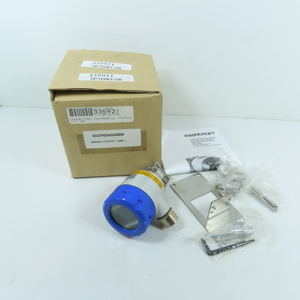 Ashcroft GC527F0242CD200IW Differential Pressure Transmitter 0-200" WC 12-32VDC